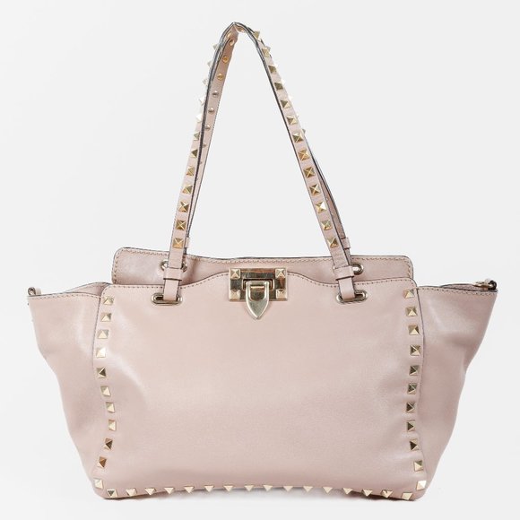 Valentino Garavani Small Rockstud Mauve Tote Bag - Picture 1 of 13